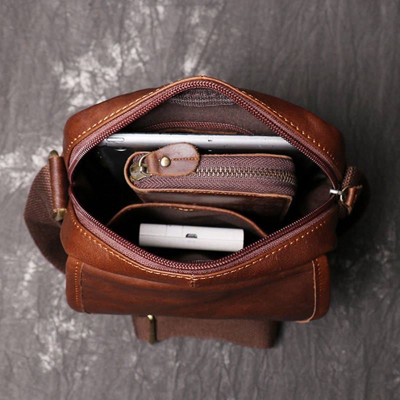 Small Leather Messenger Bag