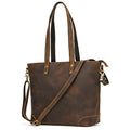 Leather Office Tote with Outside Pocket