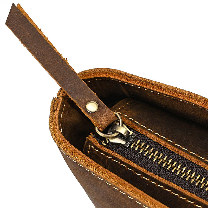 Leather Office Tote with Outside Pocket