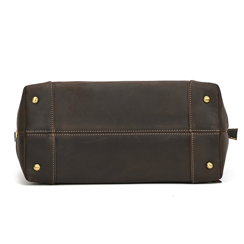Leather Office Tote with Outside Pocket