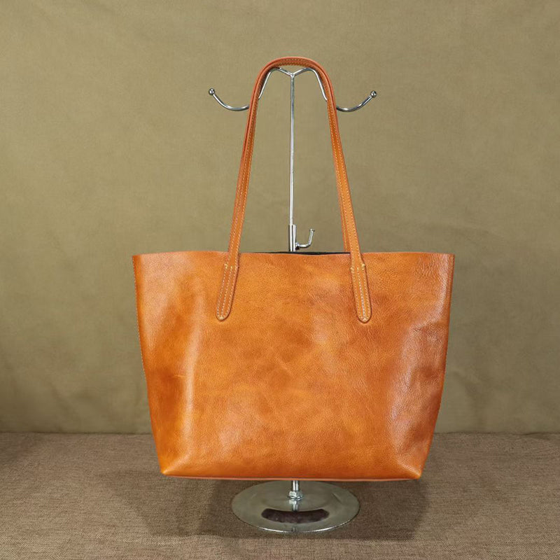 Classic Leather Student Tote