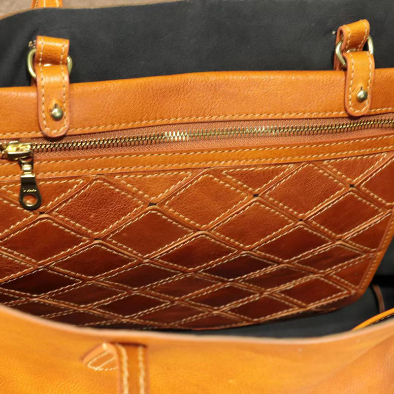 Classic Leather Student Tote
