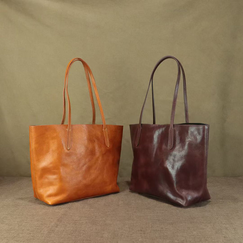 Classic Leather Student Tote