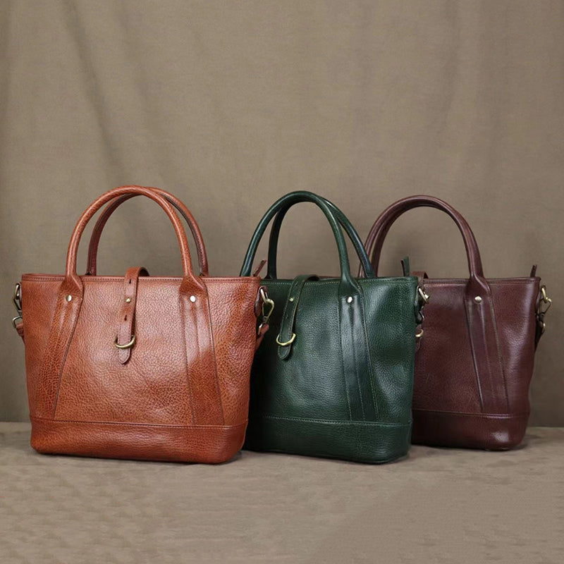 Leather Zip Work Tote