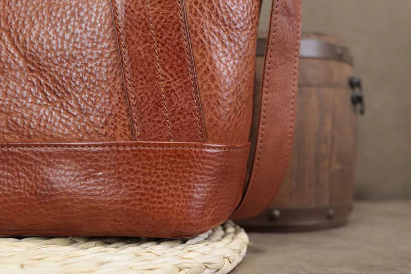 Leather Zip Work Tote