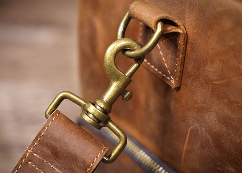 Retro Leather Holdall Weekender