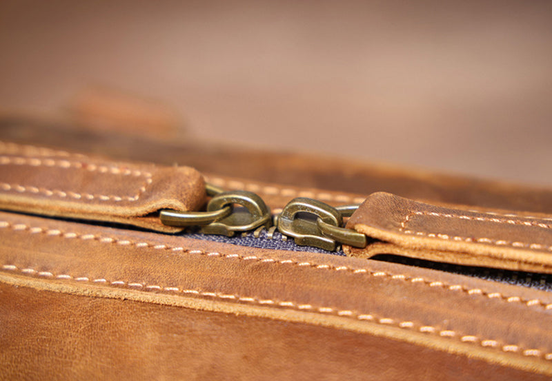 Retro Leather Holdall Weekender