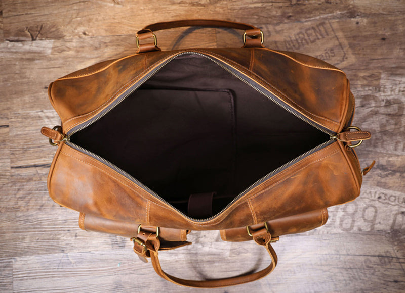 Retro Leather Holdall Weekender