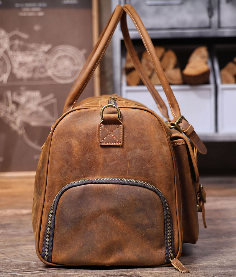 Retro Leather Holdall Weekender