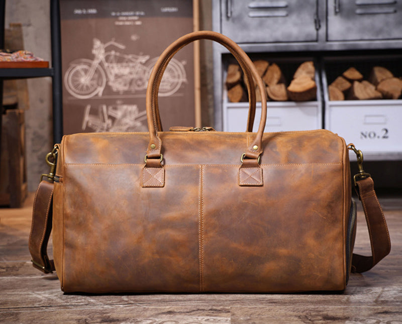 Retro Leather Holdall Weekender