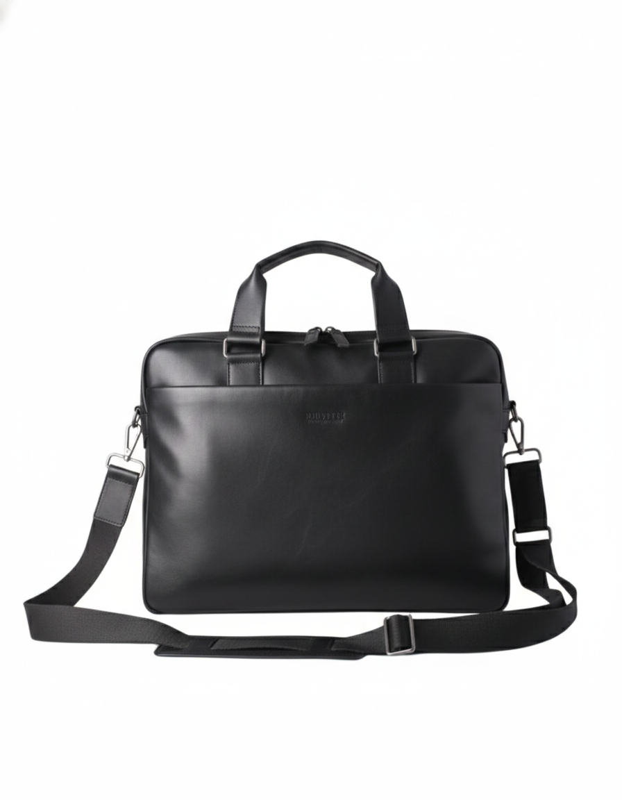 Normandy Men's Briefcase | Black Leather