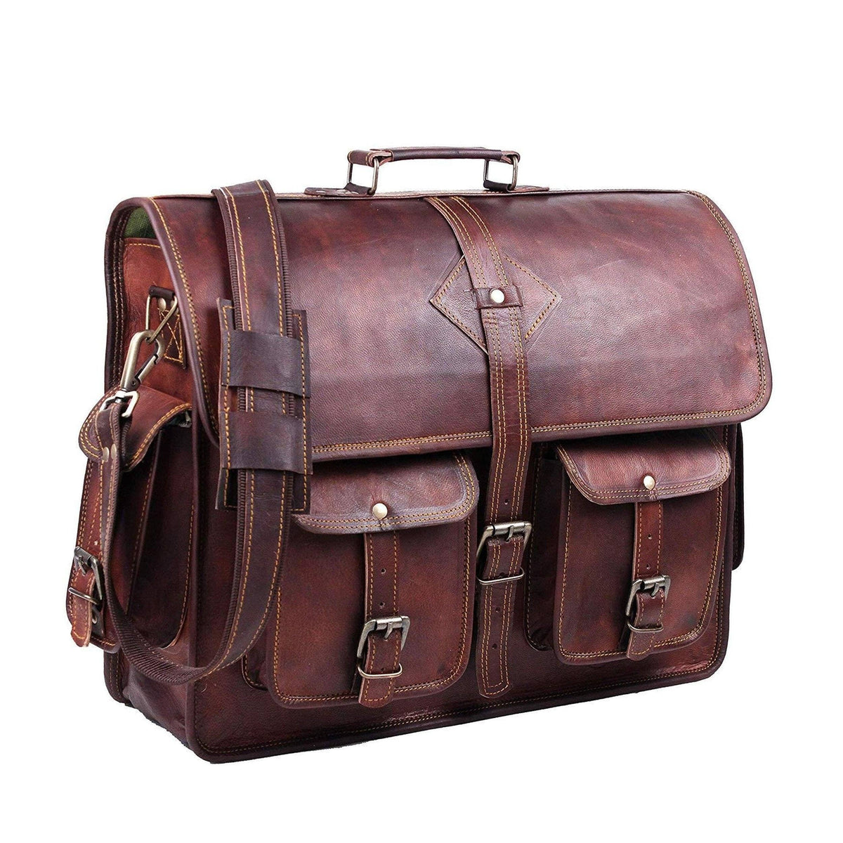 Classy Leather Bags Retro Vintage leather messenger bag, view 3