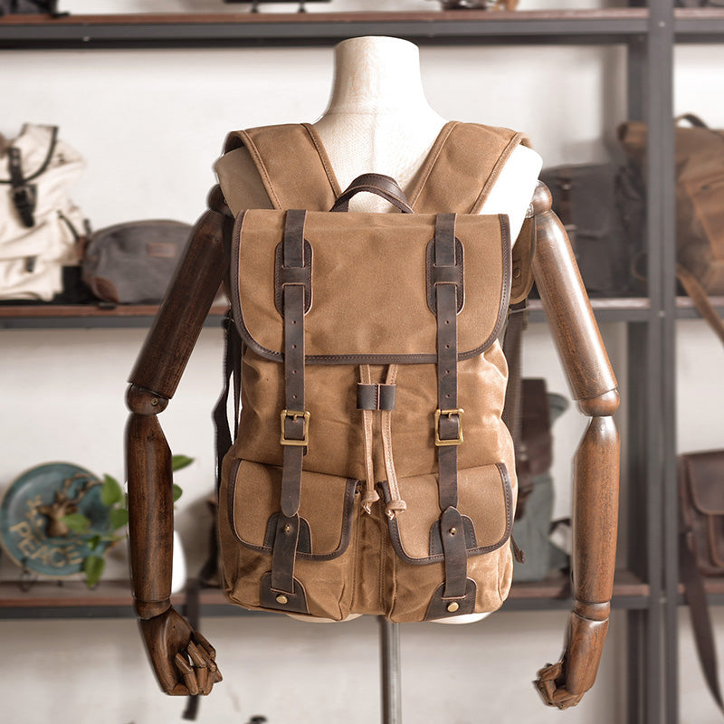 Vintage Waxed Canvas Rucksack