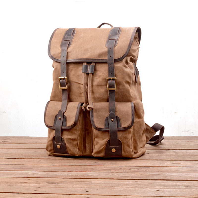 Vintage Waxed Canvas Rucksack