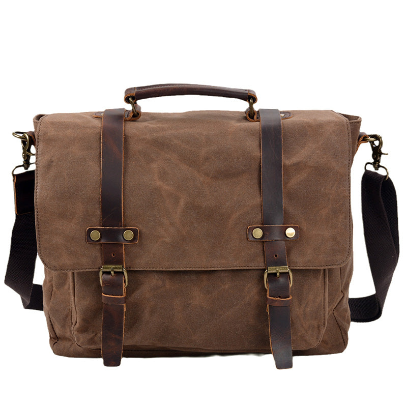 15.6" Canvas Messenger Laptop Bag