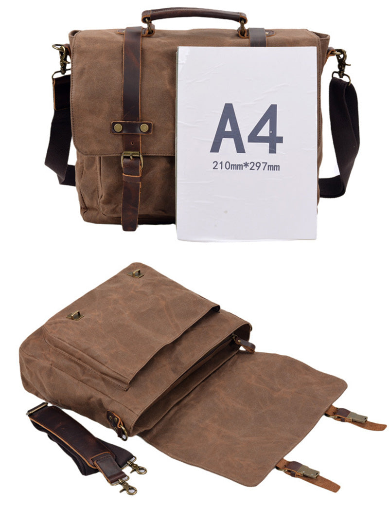 15.6" Canvas Messenger Laptop Bag