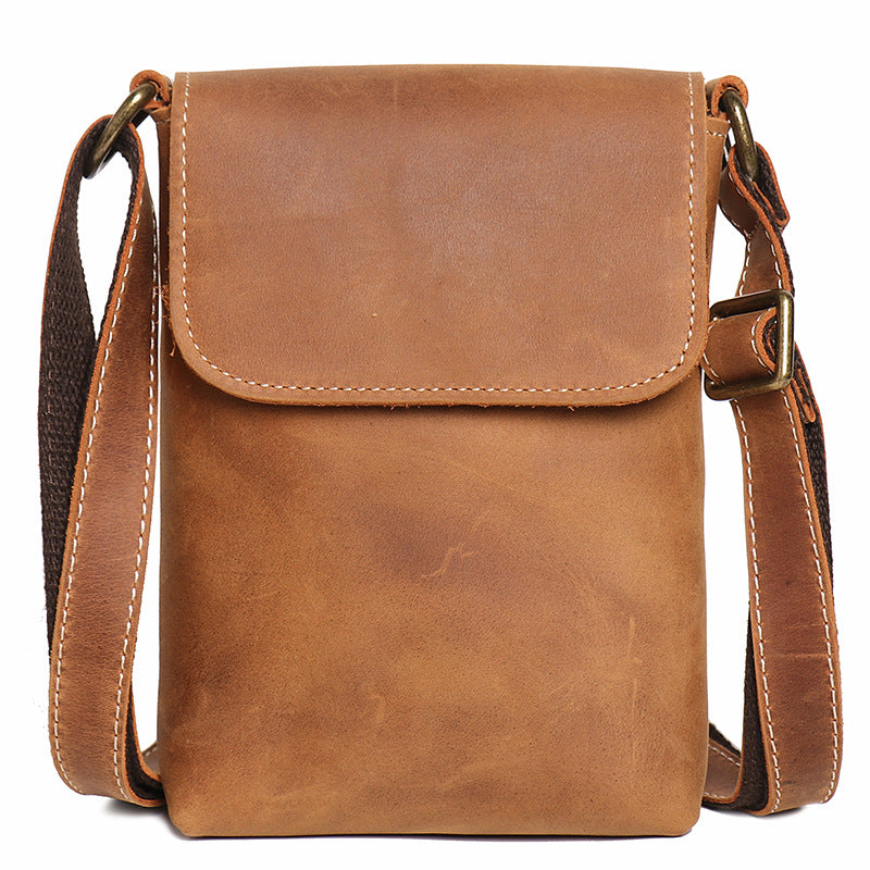 Small Leather Satchel Crossbody for Men