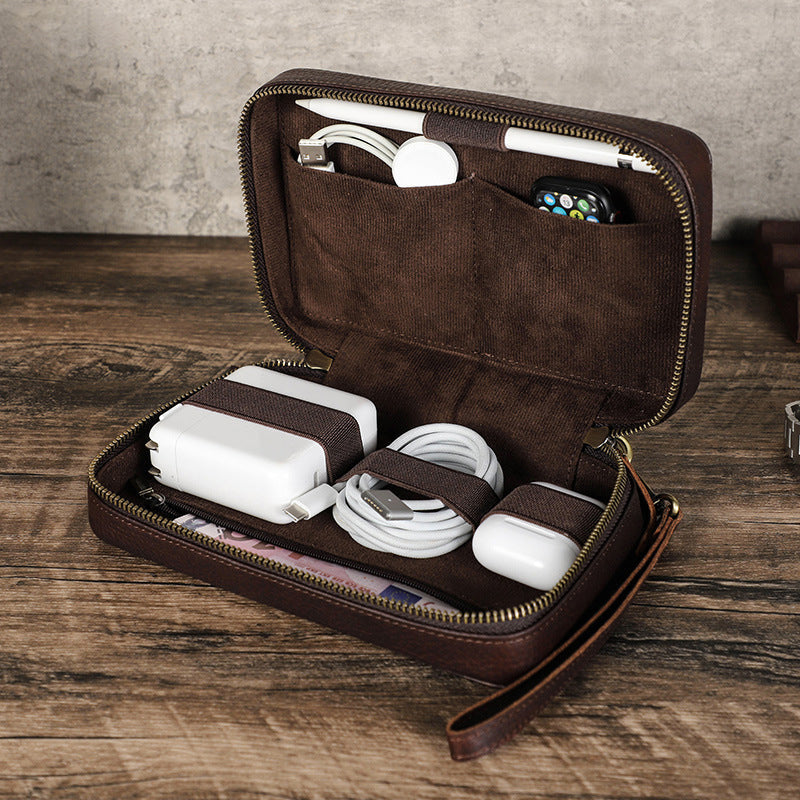 Leather Tech and Charger Organizer
