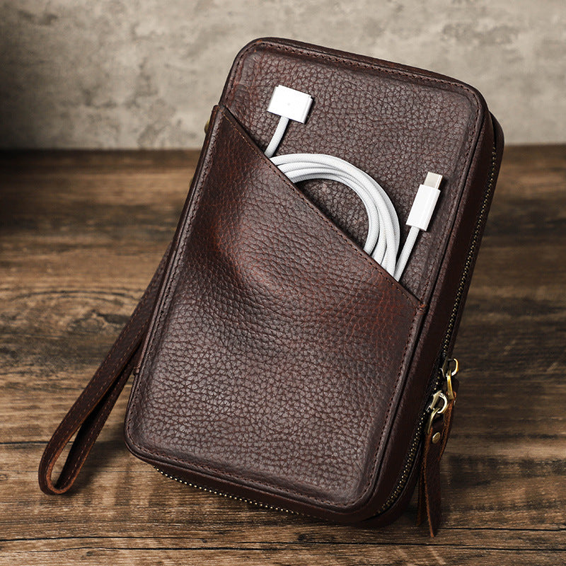 Leather Tech and Charger Organizer