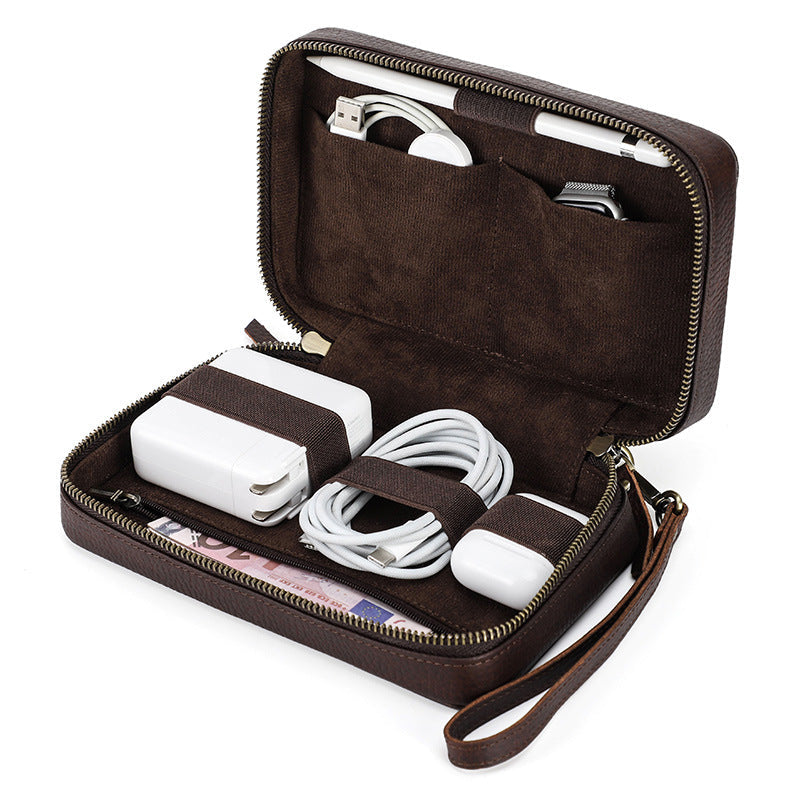 Leather Tech and Charger Organizer
