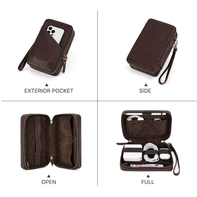 Leather Tech and Charger Organizer