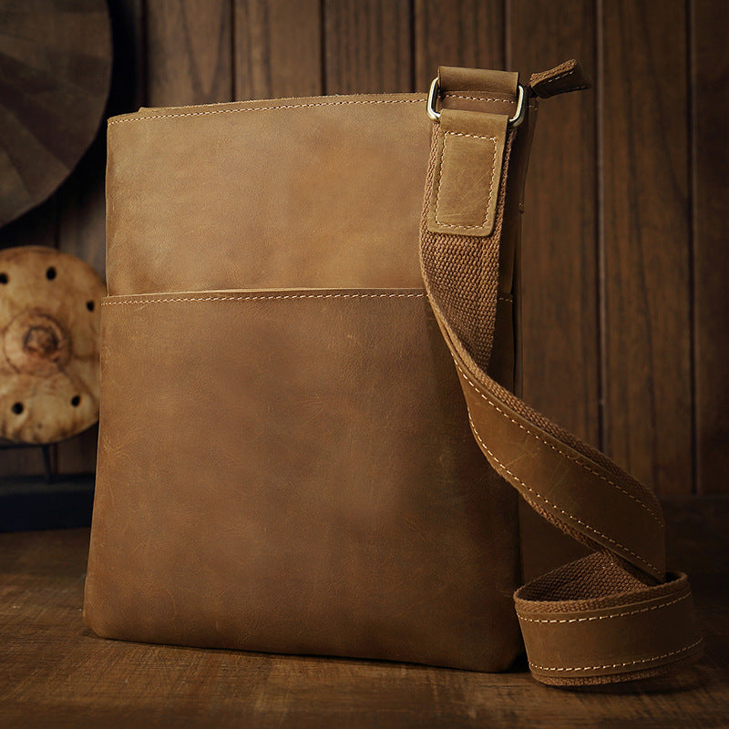 Handmade Leather Crossbody Bag for Men