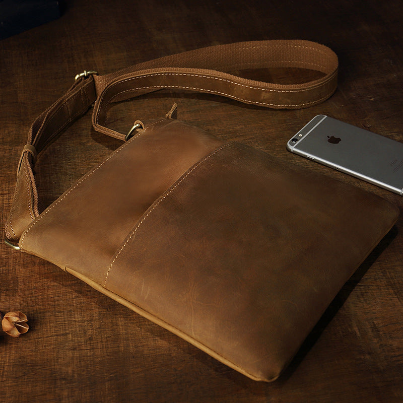 Handmade Leather Crossbody Bag for Men