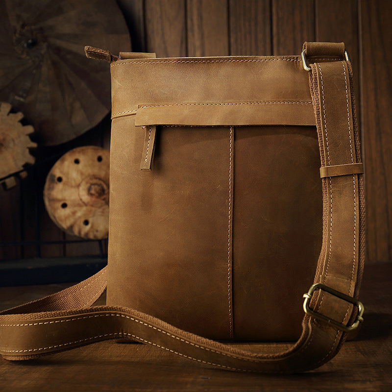 Handmade Leather Crossbody Bag for Men