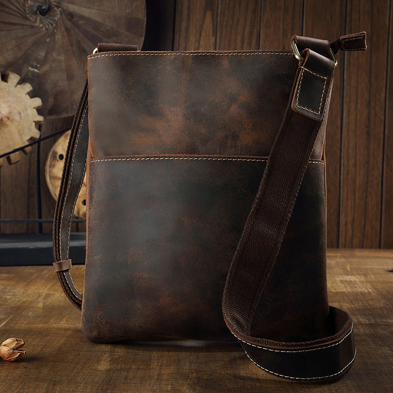 Handmade Leather Crossbody Bag for Men