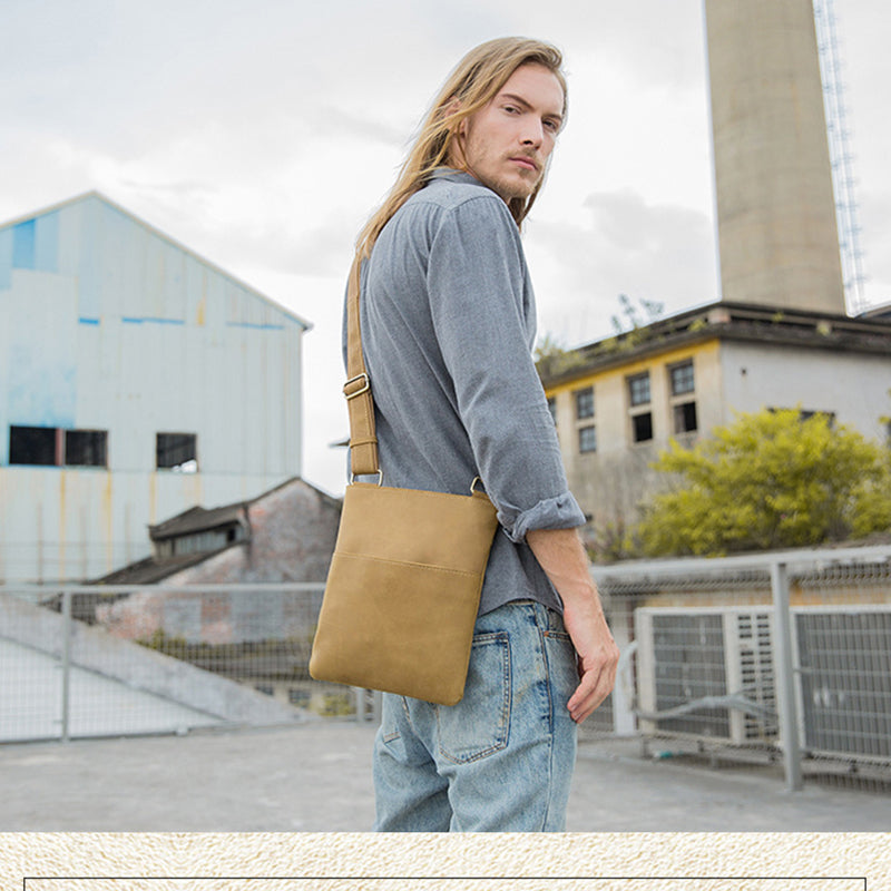 Handmade Leather Crossbody Bag for Men