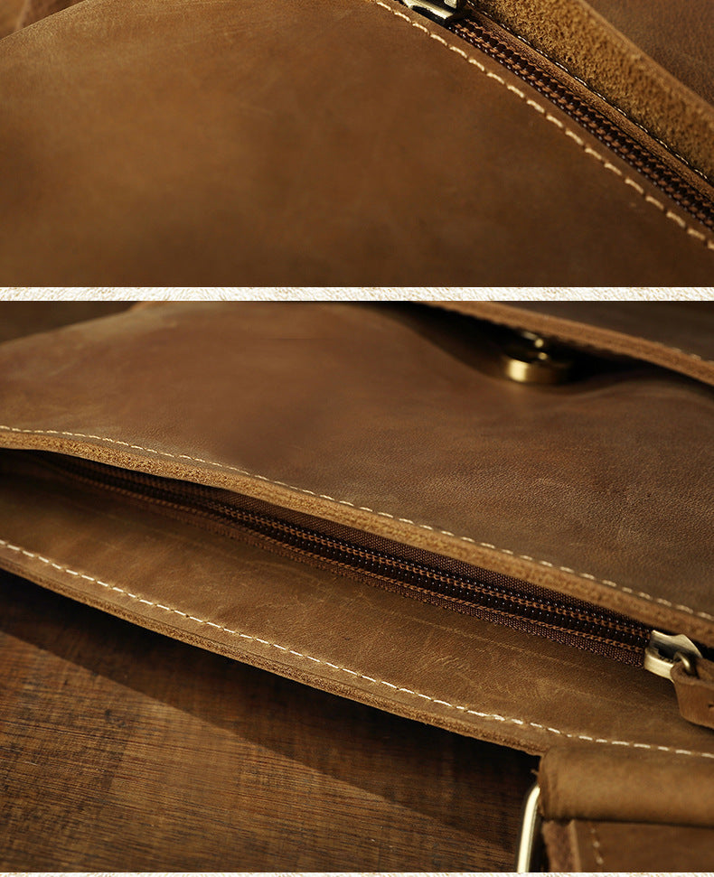 Handmade Leather Crossbody Bag for Men