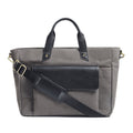 Voyager Canvas Leather Briefcase, Gray
