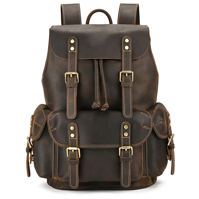 Retro Leather Travel Backpack