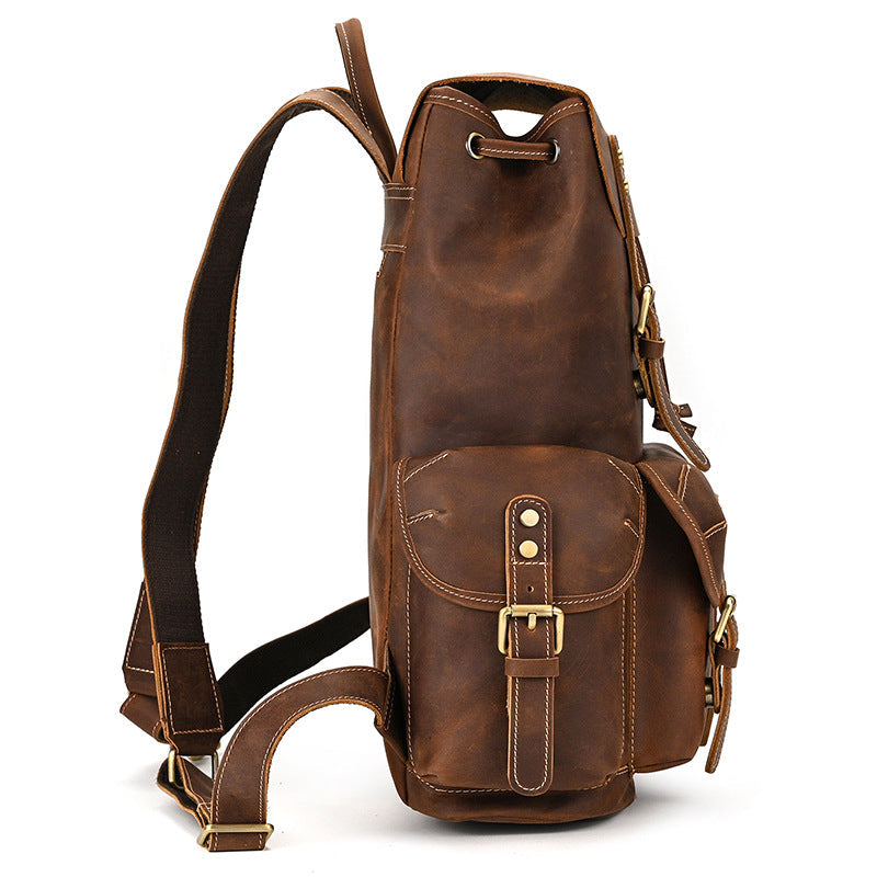 Retro Leather Travel Backpack