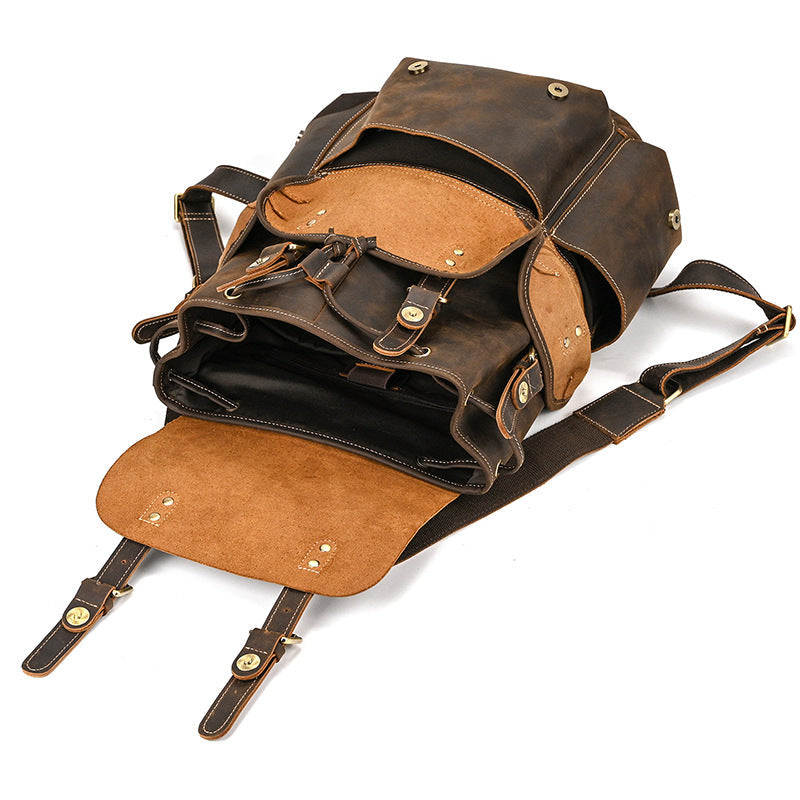 Retro Leather Travel Backpack