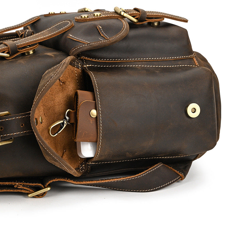 Retro Leather Travel Backpack