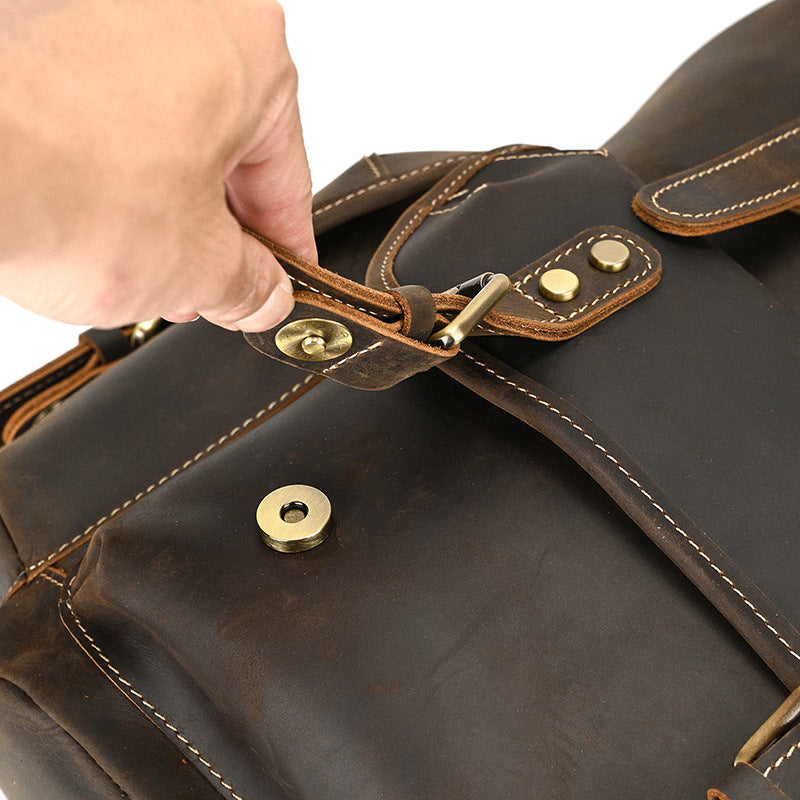Retro Leather Travel Backpack