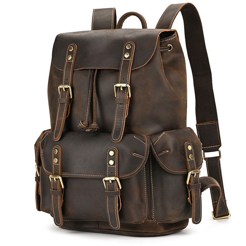 Retro Leather Travel Backpack