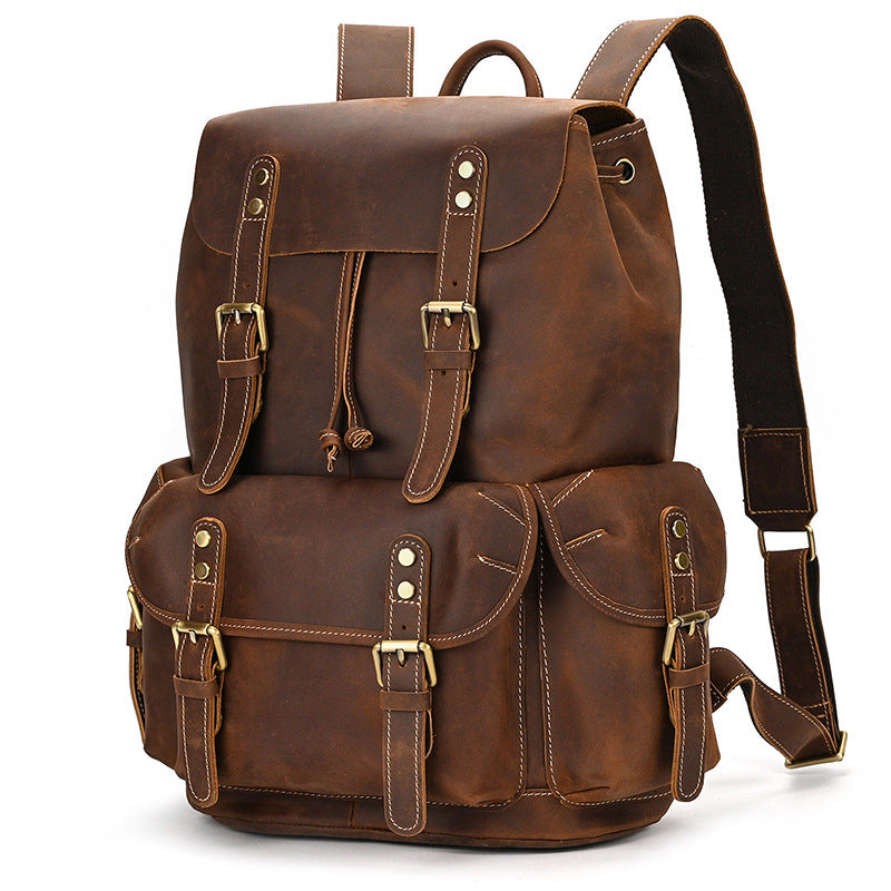 Retro Leather Travel Backpack