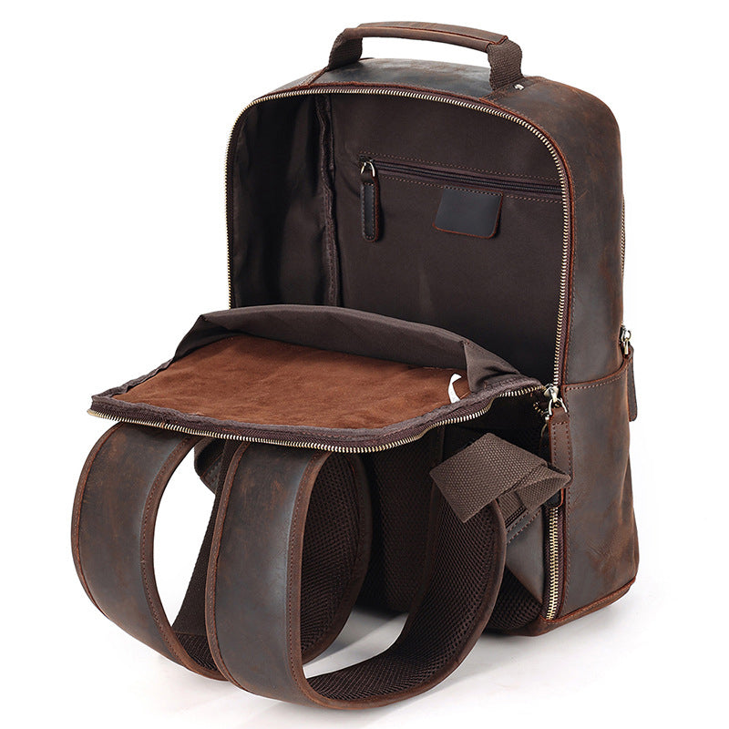 15.6" Handmade Leather Laptop Backpack