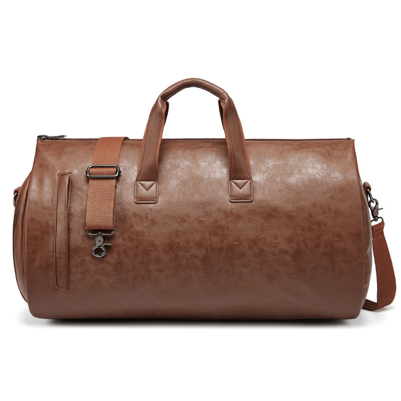 Leather Garment Duffel with Shoe Pouch