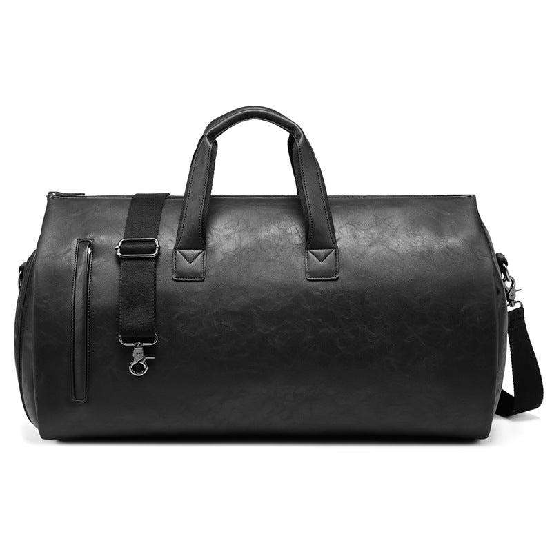 Leather Garment Duffel with Shoe Pouch
