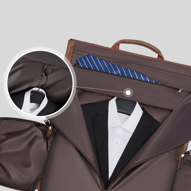 Leather Garment Duffel with Shoe Pouch