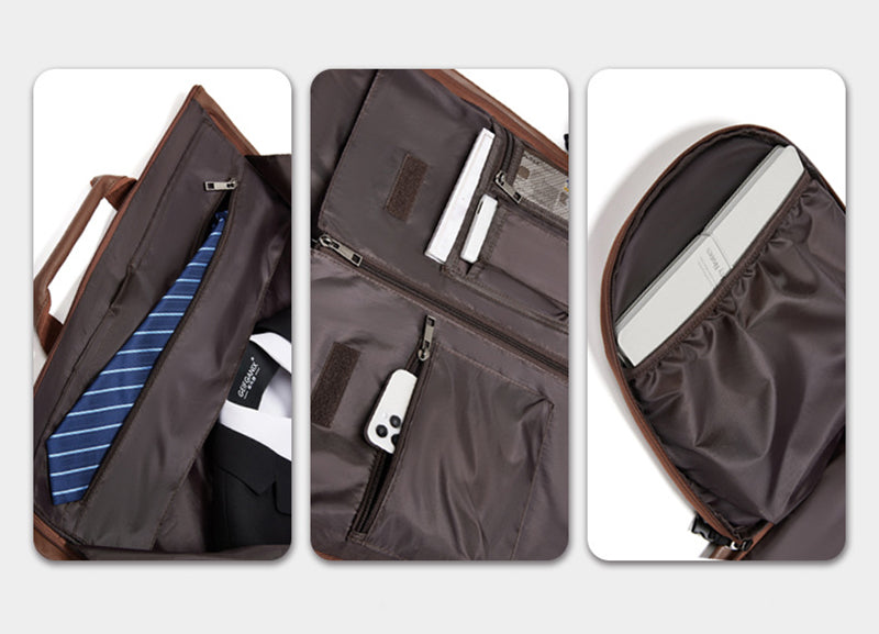 Leather Garment Duffel with Shoe Pouch