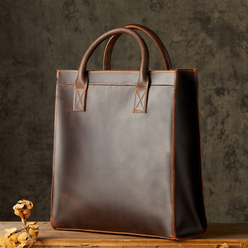 Crazy Horse Leather Messenger Satchel