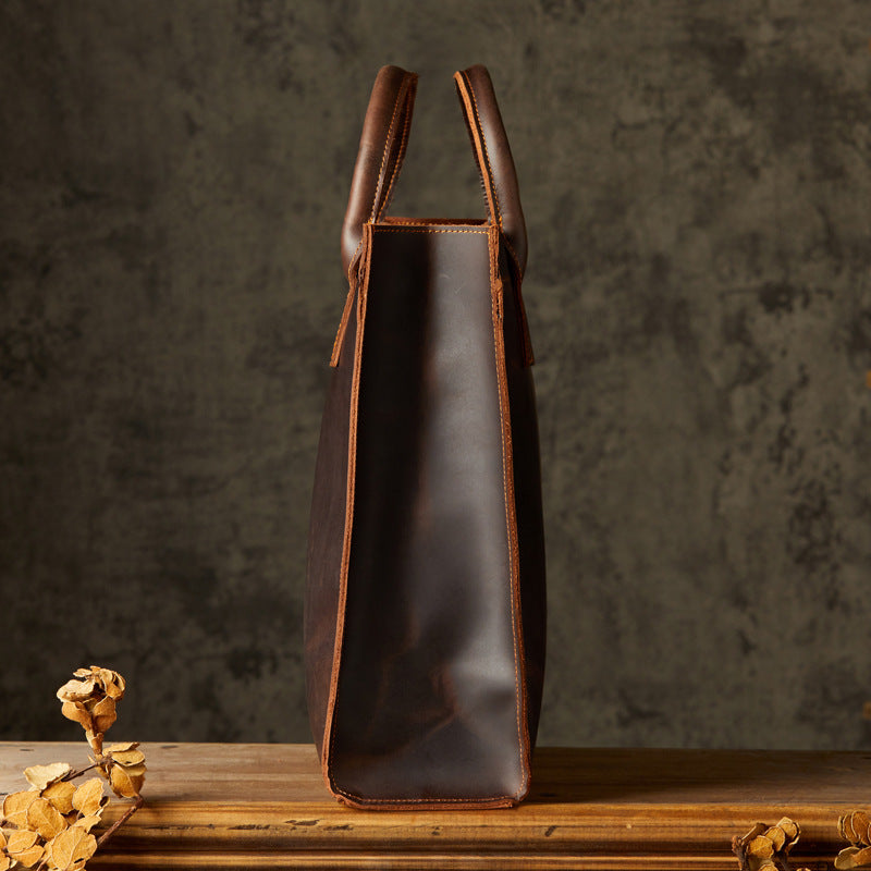 Crazy Horse Leather Messenger Satchel
