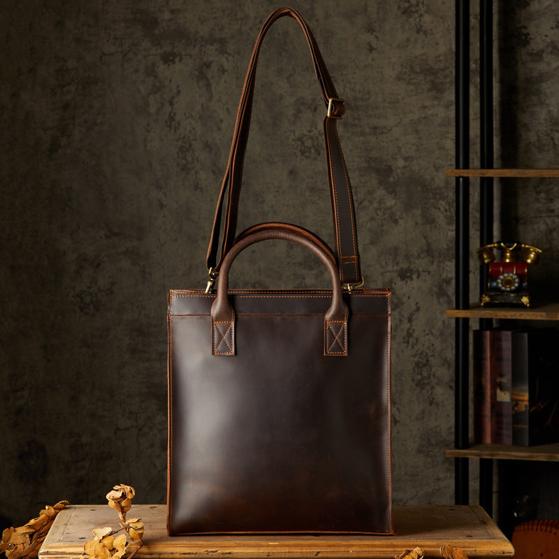 Crazy Horse Leather Messenger Satchel