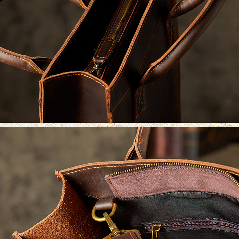 Crazy Horse Leather Messenger Satchel