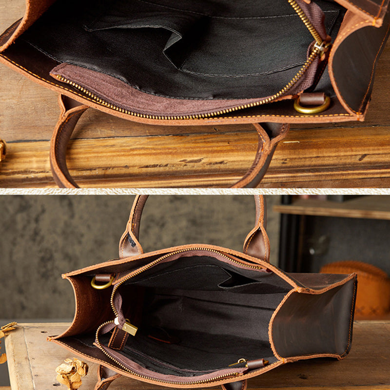 Crazy Horse Leather Messenger Satchel
