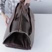 Personalized Leather Garment Duffel with Shoe Pouch